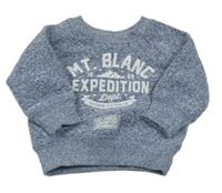 Modrá melírovaná mikina s nápisem Rebel