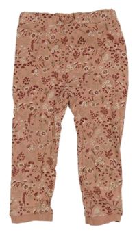 Růžové květinové tepláky C&A