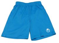 Azurové sportovní kraťasy s nášivkou 
