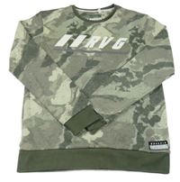 Khaki-béžová mikina s nápisem 