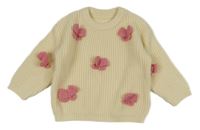 Světlebéžový svetr s mašličkami 