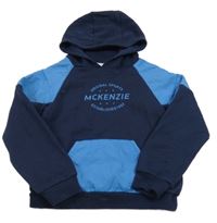 Tmavomodro-modrá mikina s logem a kapucí McKenzie