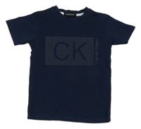 Tmavomodré teplákové tričko s logem Calvin Klein
