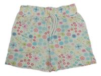 Bílo-barevné květované kraťasy Topolino