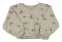 Béžová crop mikina se srdíčky little kids 