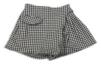 Černo-bílé vzorované sukňové kraťasy Zara