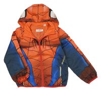 Červeno-modrá šusťáková podzimní bunda s kapucí - Spiderman H&M