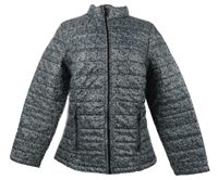 Dámská šedá vzorovaná šusťáková prošívaná zateplená bunda Laura Torelli