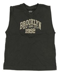 Tmavošedé tílko s nápisem Next