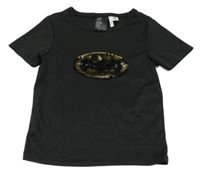 Černé sportovní tričko s měnícím potiskem Batmana H&M