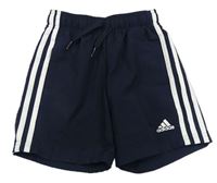 Tmavomodré šusťákové sportovní kraťasy Adidas