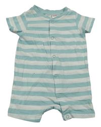 Světlemodro-bílé pruhovaný kraťasový overal H&M