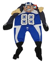 Nové - Kostým - Modro-bílé kalhoty s hráčem rugby Morph costumes