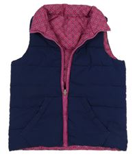 Tmavomodrá šusťáková zateplená oboustranná vesta TCM