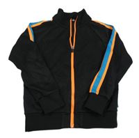 Černá sportovní propínací mikina s neonovým zipem 