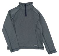 Tmavomodro-šedá vzorovaná outdoorová mikina se stojáčkem Trespass