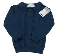 Nové - Tmavomodrý svetr s límečkem Primark