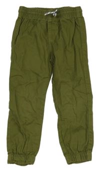 Khaki plátěné cuff kalhoty H&M