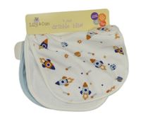 Nové - 3x bryndák - modrý + bílý + s raketami Lily & Dan