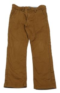 Hnědé plátěné chino kalhoty Next