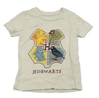 Světlebéžové tričko s potiskem - Harry Potter 