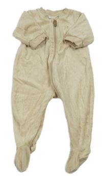 Béžový sametový overal s měsícem 