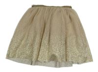 Béžovo-zlatá třpytivá sukně F&F