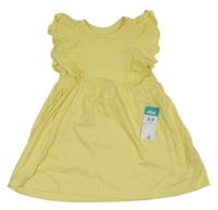 Nové - žluté bavlněné šaty s volánky Matalan