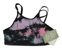 Nové - Černo-lila-růžová batikovaná plavková lambáda H&M