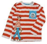 Bílo-červené pruhované triko - Kde je Waldo ?