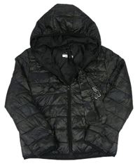 Černo-khaki army šusťáková prošívaná zimní bunda s kapucí Primark