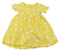 Žluté bavlněné šaty s puntíky M&S