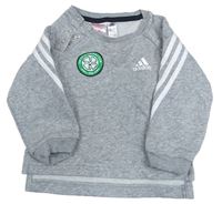 Šedá mikina s logem a pruhy Adidas 