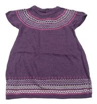 Fialové vzorované svetrové šaty H&M