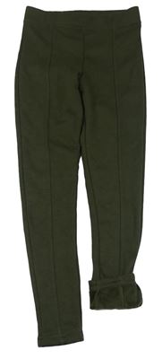 Khaki zateplené legíny Primark