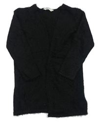 Černý chlupatý svetrový cardiga H&M