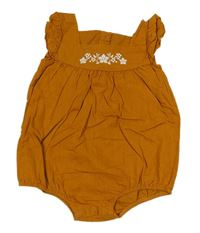 Medové plátěné body s kytičkami Matalan