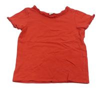 Červené tričko s volánky H&M