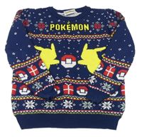 Tmavomodrý svetr Pikachu Tu