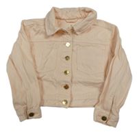 Broskvová riflová crop bunda River Island 