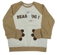 Nové - Bílo-béžová mikina s medvídkem Pep&Co.