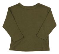 Khaki vzorované triko 