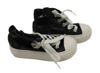 Nové - Černé třpytivé plátěné kotníčkové boty Dunnes vel. 25