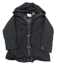 Černá šusťáková jarní bunda s kapucí Zara