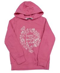 Růžová mikina s motýly a kapucí George 