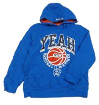 Safírová mikina s míčem a kapucí 