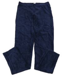 Tmavomodré sametové žebrované legíny Yigga