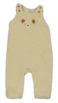 Smetanové huňaté laclové kalhoty s medvídkem M&S