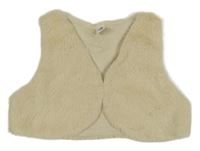 Smetanová kožešinová crop vesta Topolino 