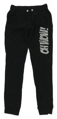 Černé cuff tepláky s nápisem C&A